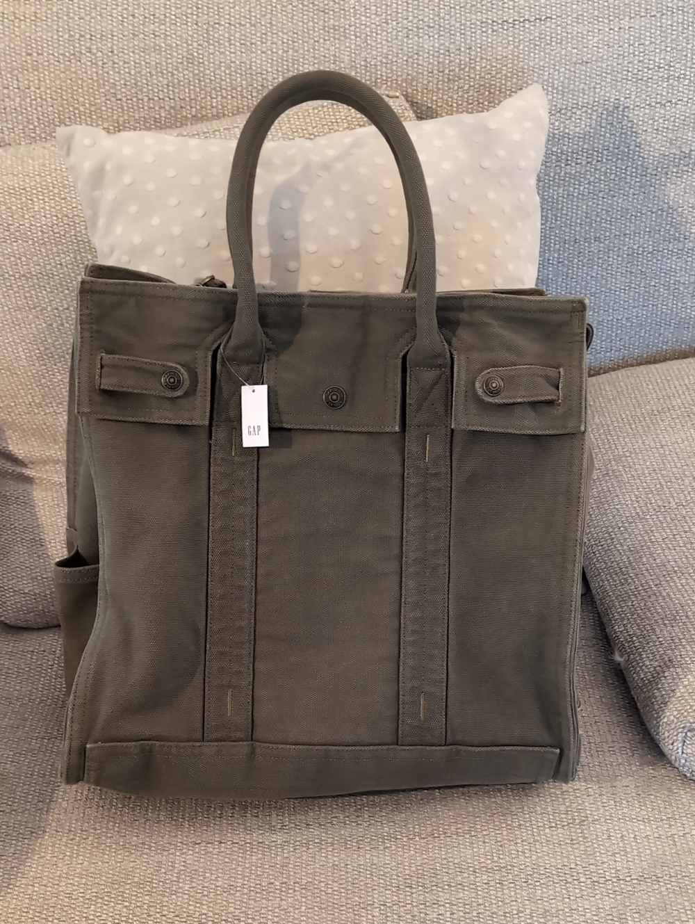 NWT GAP Olive Green Large Canvas Tote